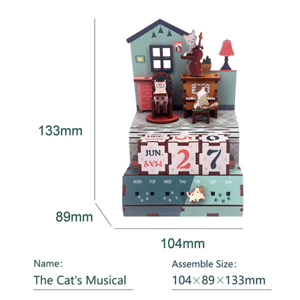 DIY Houten Puzzel Kalender, The Cats Musical, Tone-Cheer, TQ004, 10,4x8,9x13,3cm - Afbeelding 6