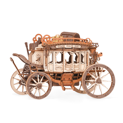 Muziekdoosje Hout DIY 3D Mechanical Music Box Stagecoach/ Mechanische ...